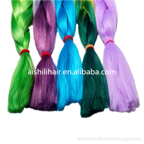 Aishili wholesale 64 inches 165g ombre pre stretched synthetic x-pression jumbo crochet braiding hair